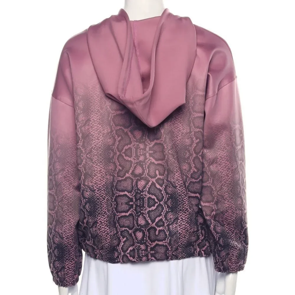 Koral Crewneck sweatshirt with hood, snake print, pale pink size Medium, Workout - Picture 3 of 4